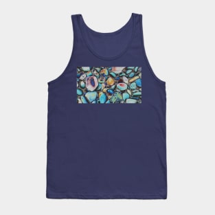 Magic beach pebbles: trippy retro edit of abstract nature photography Tank Top